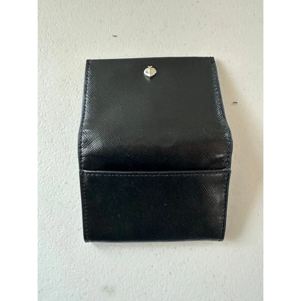 Kate Spade Nadine Slim Card Holder Black Smooth Leather Small Bi-fold Wallet
